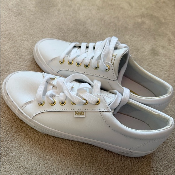 Keds Shoes - Keds White Sneakers with Gold Accents